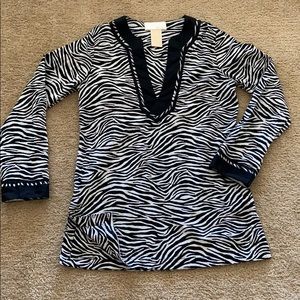 Michael Kors zebra print tunic style swim coverup